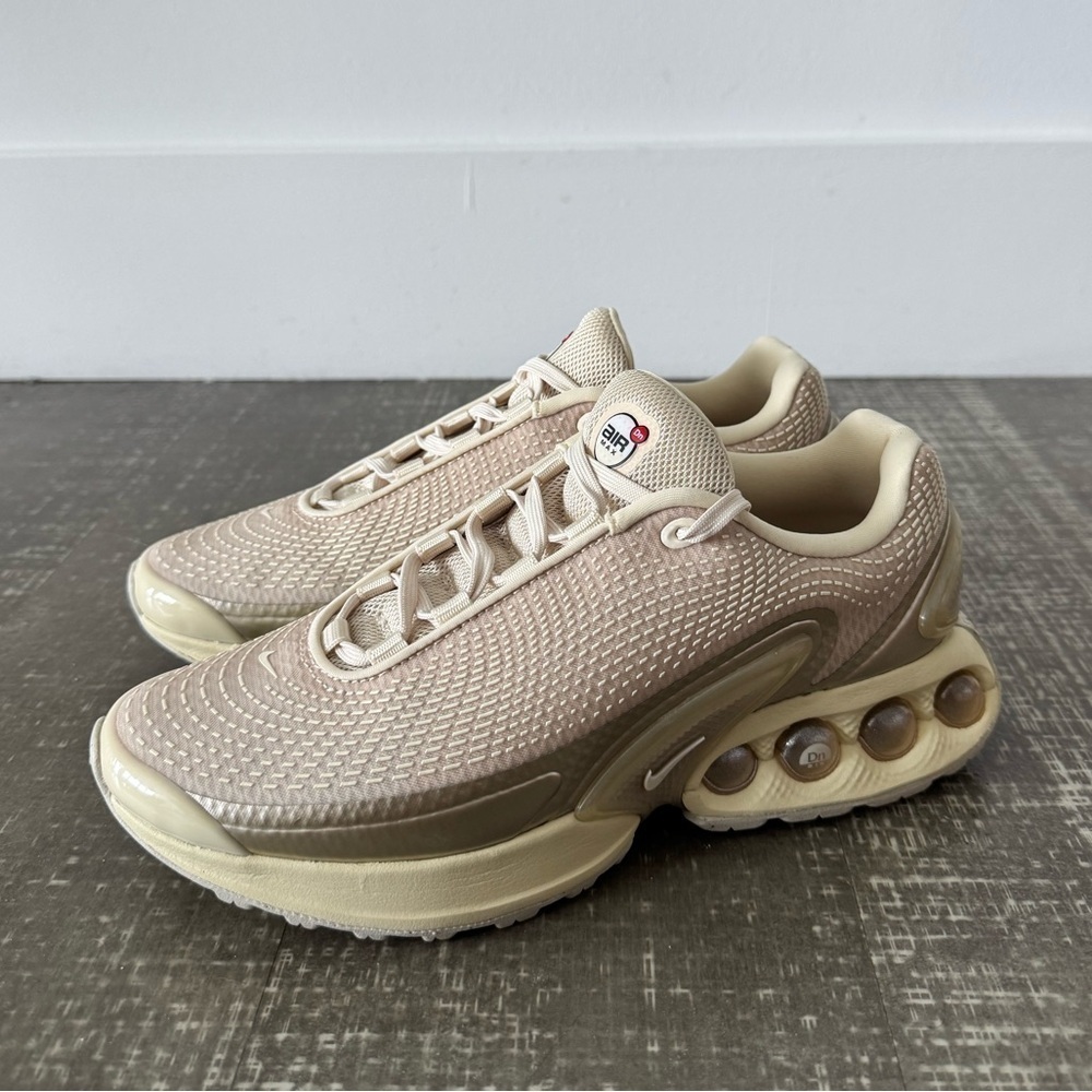 NIKE Women’s Air Max DN Light Khaki and Gold Sneaker - Picture 7 of 12